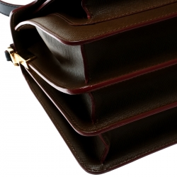 Marni Brown/Black Leather Medium Trunk Shoulder Bag