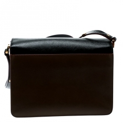 Marni Brown/Black Leather Medium Trunk Shoulder Bag