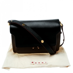 Marni Brown/Black Leather Medium Trunk Shoulder Bag