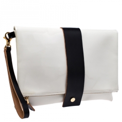 Pre Owned Marni Cream/Black Patent Leather Clutch
