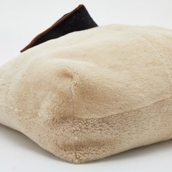 Pre Owned Marni Off White/Brown Shearling Fur and Leather Reversible Tote