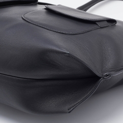 Pre Owned Marni Black Leather Front Pocket Shopper Tote
