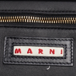 Pre Owned Marni Black Leather Front Pocket Shopper Tote