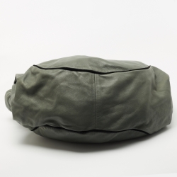 Marni Green/Black Suede and Leather Drawstring Tote