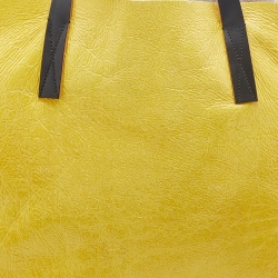 Pre Owned Marni Bright Yellow Patent Leather Shopper Tote