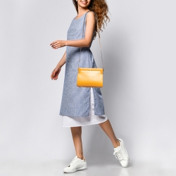 Marni Yellow Leather Reverse Trunk Shoulder Bag