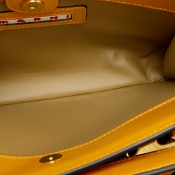 Marni Yellow Leather Reverse Trunk Shoulder Bag