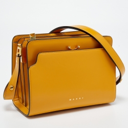 Marni Yellow Leather Reverse Trunk Shoulder Bag