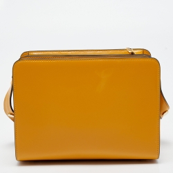 Marni Yellow Leather Reverse Trunk Shoulder Bag