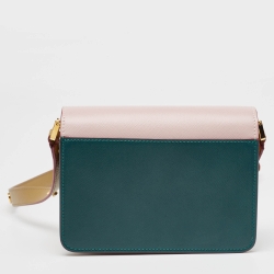 Marni Tricolor Saffiano Leather Trunk Shoulder Bag