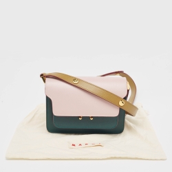 Marni Tricolor Saffiano Leather Trunk Shoulder Bag