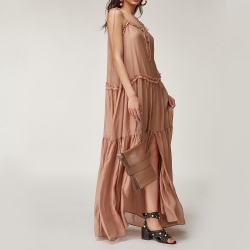 Pre Owned Marni Brown Leather Bifold Wristlet Clutch