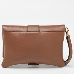 Pre Owned Marni Brown Leather Bifold Wristlet Clutch
