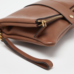 Pre Owned Marni Brown Leather Bifold Wristlet Clutch