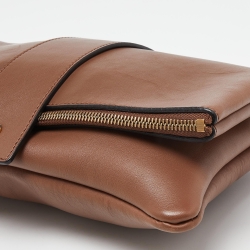 Pre Owned Marni Brown Leather Bifold Wristlet Clutch