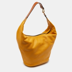 مملوكة مسبقًا Marni Yellow/Tan Leather Zip Hobo 