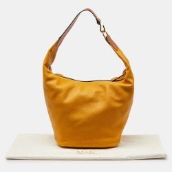 مملوكة مسبقًا Marni Yellow/Tan Leather Zip Hobo 