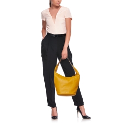 مملوكة مسبقًا Marni Yellow/Tan Leather Zip Hobo 