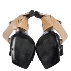 Pre Owned Marni Two Tone Leather Bow Detail Slingback Sandals Size 37