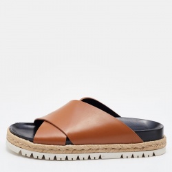 Marni Tan Leather Slide Sandals Size 40