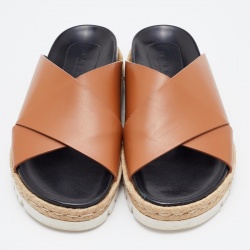 Marni Tan Leather Slide Sandals Size 40