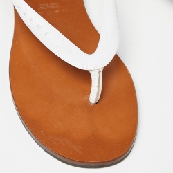Marni White/Brown Leather and Rubber Flip Flops Size 39