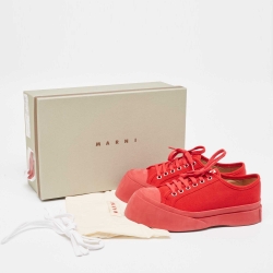 Marni Red Canvas and Rubber Pablo Sneakers Size 37