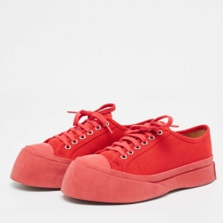 Marni Red Canvas and Rubber Pablo Sneakers Size 37