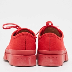 Marni Red Canvas and Rubber Pablo Sneakers Size 37