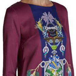 Mary Katrantzou Elio Burgundy Printed Shift Dress S