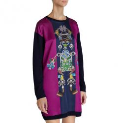 Mary Katrantzou Knipi Purple Sweater Dress M