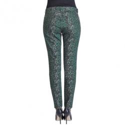 Pre Owned Mary Katrantzou Peacock Green Printed Skinny Jeans M