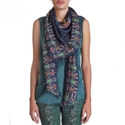 Pre Owned Mary Katrantzou Peacock Green Printed Skinny Jeans M