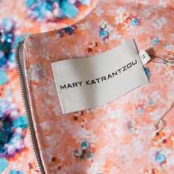 Mary Katrantzou Bejeweled Bow Print Embellished Silverfloss Crop Top M