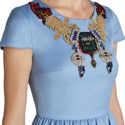 Pre Owned Mary Katrantzou Julie Blue Embroidered Dress S