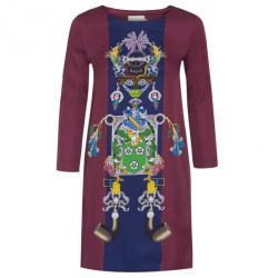 Mary Katrantzou Elio Burgundy Printed Shift Dress M