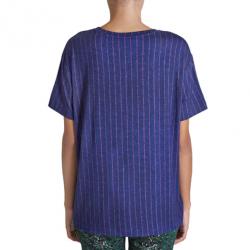 Pre Owned Mary Katrantzou Navy Printed T-Shirt L