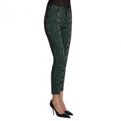 Pre Owned Mary Katrantzou Peacock Green Printed Skinny Jeans M