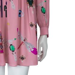 Pre Owned Mary Katrantzou Pink Eve Printed Dress S