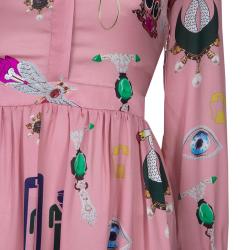 Pre Owned Mary Katrantzou Pink Eve Printed Dress S