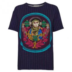 Pre Owned Mary Katrantzou Navy Printed T-Shirt M