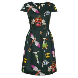Mary Katrantzou Julie Green Printed Dress M