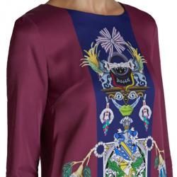 Pre Owned Mary Katrantzou Elio Burgundy Printed Shift Dress M