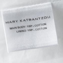 Mary Katrantzou White Ambile Printed Eyelet Lace Dress S