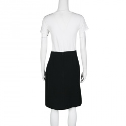 Mary Katrantzou Black Rainbow Striped Pleated Panel Insert Nema Skirt M