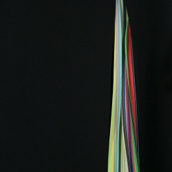 Mary Katrantzou Black Rainbow Striped Pleated Panel Insert Nema Skirt M
