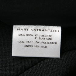 Mary Katrantzou Black Rainbow Striped Pleated Panel Insert Nema Skirt M