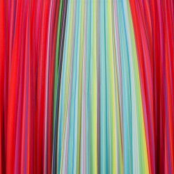 Mary Katrantzou Multicolor Rainbow Striped Plisse Midi Skirt M