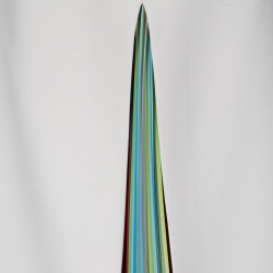 Pre Owned Mary Katrantzou Multicolor Rainbow Striped Plisse Pleat Detail Rugo Midi Skirt M