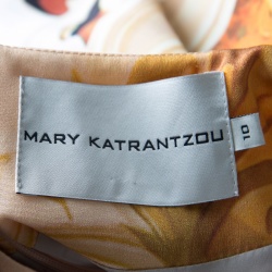 Mary Katrantzou Multicolor Printed Silk Long Sleeve Maxi Sheath Dress M